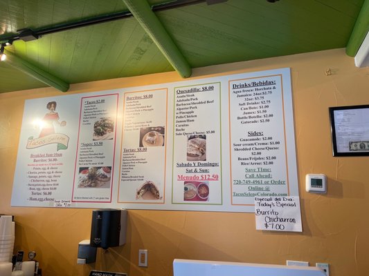 Menu photo 2 Tacos Selene Denver, CO