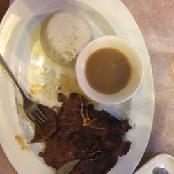 North Grill Steak House - My half-devoured steak. Got excited. Sorry.