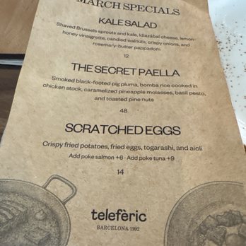 Telefèric Barcelona - Menu - Spanish Near Me - Roseville, California