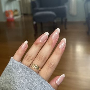 AMOR NAIL LOUNGE - Angel dust chrome french tip - Nail Salons Near Me - Downey, California