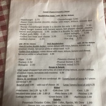 Sweet Owen Country Store - Country menu - Convenience Stores Near Me - Owenton, Kentucky Sweet Owen Country Store - Country menu - Convenience Stores Near Me - Owenton, Kentucky