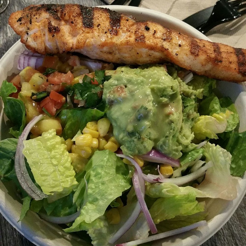Baja Burrito Co - Smiling Salmon Salad Bowl - Mexican Near Me - Clinton, New Jersey