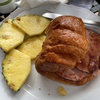 Sweet Brewnette - Croissant with a side pineapple - Coffee & Tea Near Me - Madeira Beach, Florida