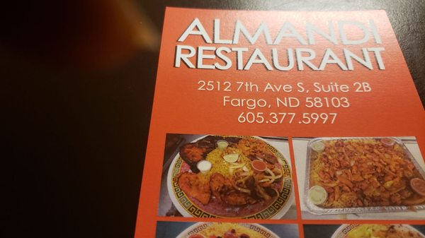 Menu photo 1 Almandi Resturant Fargo, ND Menu photo 1 Almandi Resturant Fargo, ND