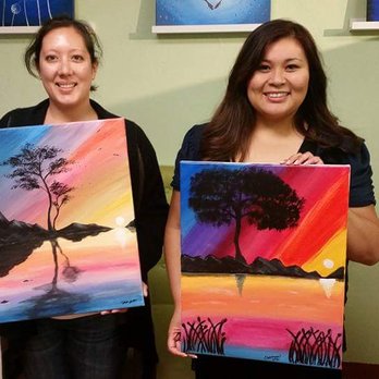 Paint & Sip Studio Temecula - My friend is a really talented painter so mine didn't come out as well but still really fun lol - Paint & Sip Near Me - Temecula, California
