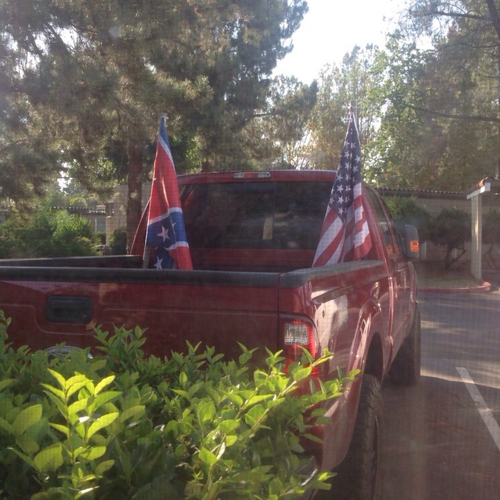 Alpine Village Apartments - Here's the view from my bedroom window. I've reported this racist to the management, but they say they "can't do anything about it." - Apartments Near Me - Alpine, California