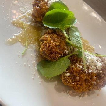 Weights + Measures - Wood Roasted Corn Zucchini Fritters - Bars Near Me - Houston, Texas Weights + Measures - Wood Roasted Corn Zucchini Fritters - Bars Near Me - Houston, Texas