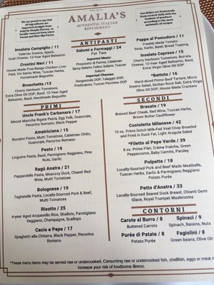 Menu photo 8 Amalia's Authentic Italian Restaurant Wake Forest, NC