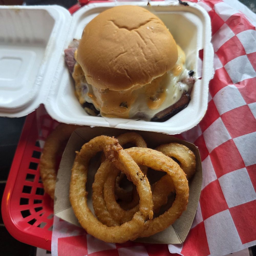 Jewboy Burgers - Ruben Burger and onion rings - Burgers Near Me - Austin, Texas Jewboy Burgers - Ruben Burger and onion rings - Burgers Near Me - Austin, Texas