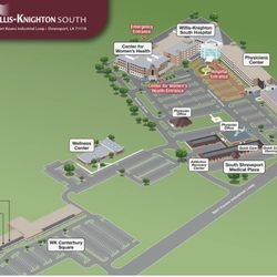 Willis-Knighton South & the Center for Women's Health - a map of willis kington south