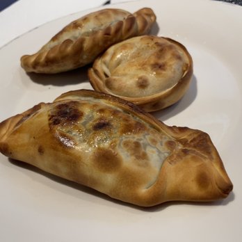 Empanada Kitchen - Mushroom and Goat Cheese Empanada (front) Ham and Cheese Empanada (middle) Beef Empanada (back) - Argentine Near Me - San Diego, California