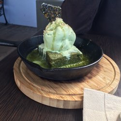 Sweet Treats Dessert Cafe - Sizzling matcha brownie
