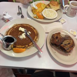 Pancake, Omelet, biscuit, and the amazingly grilled muffin.