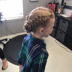 The Color Bar Salon - FlowerGirl Updo on a mini client
