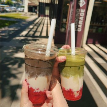 Cooke Street Market - Strawberry Matcha Latte Strawberry Hojicha Latte - Poke Near Me - Honolulu, Hawaii