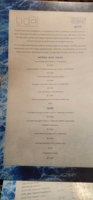 Menu photo 5 Tidal San Diego, CA