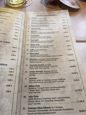 Menu photo 4 Zum Adler Frankfurt, HE