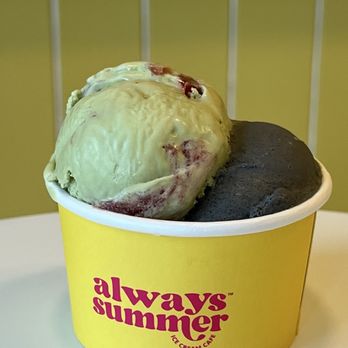Always Summer Cafe - Matcha with strawberry swirl and black sesame. Both were delicious. - Ice Cream & Frozen Yogurt Near Me - Lake Forest Park, Washington Always Summer Cafe - Matcha with strawberry swirl and black sesame. Both were delicious. - Ice Cream & Frozen Yogurt Near Me - Lake Forest Park, Washington