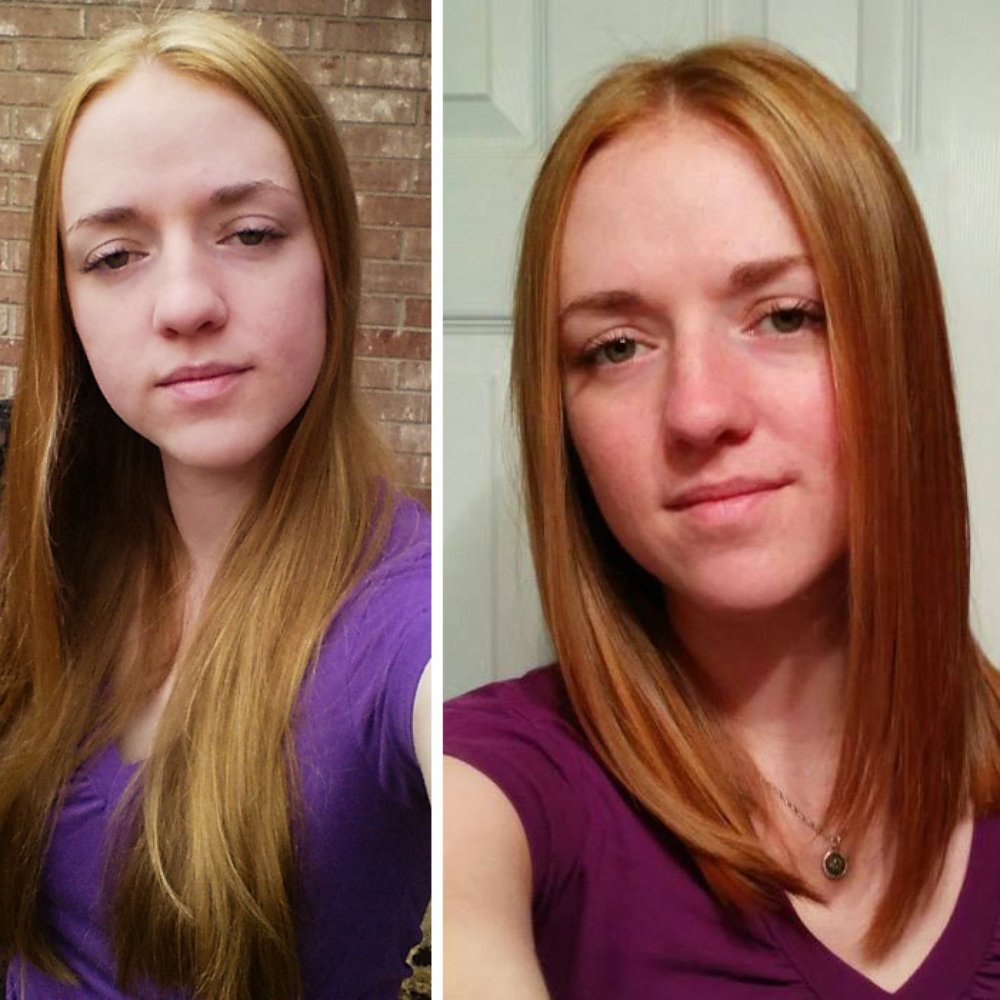 Before & After. I love my new cut by Dawn!