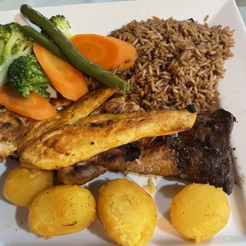 Fernandes steakhouse - Trio. Pork chicken steak - Portuguese Near Me - Newark, New Jersey