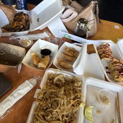 Tiger Ninja - Chicken pad Thai, west Columbia roll, fried gyoza, egg roll, steak/shrimp hibachi