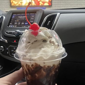 Sonic Drive-In - Hot Fudge Sundae add Reese's - Fast Food Near Me - Hutto, Texas