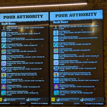 Pour Authority - Menu 5.1.26 - Beer Bar Near Me - Farmingdale, New York