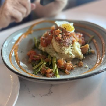 Shorebird - Special of The Day: Halibut with vegetables and a poached egg - Breakfast & Brunch Near Me - Sedona, Arizona Shorebird - Special of The Day: Halibut with vegetables and a poached egg - Breakfast & Brunch Near Me - Sedona, Arizona