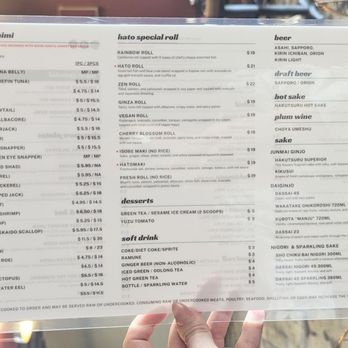 Hato Sushi - Menu 2/2 - Sushi Bars Near Me - Los Angeles, California Hato Sushi - Menu 2/2 - Sushi Bars Near Me - Los Angeles, California