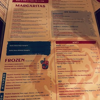 Doña Mesa Tex-Mex Kitchen - Most important menu!! Mango and the Hot & Bothered were GREAT! - Tex-Mex Near Me - Fairfax, Virginia Doña Mesa Tex-Mex Kitchen - Most important menu!! Mango and the Hot & Bothered were GREAT! - Tex-Mex Near Me - Fairfax, Virginia