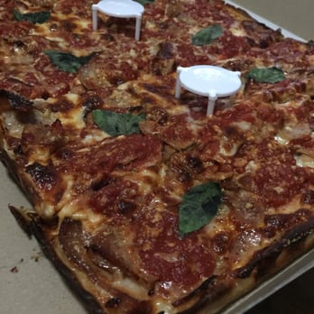 VIPizza - Grandma pie w/ sausage - Pizza Near Me - Bayside, New York VIPizza - Grandma pie w/ sausage - Pizza Near Me - Bayside, New York