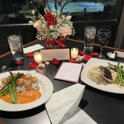 The Bunker Bar And Grille - Scallops, pork, flowers, ambience, candles