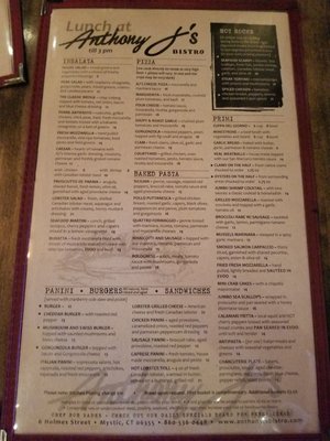 Menu photo 4 Anthony J's Bistro Mystic, CT