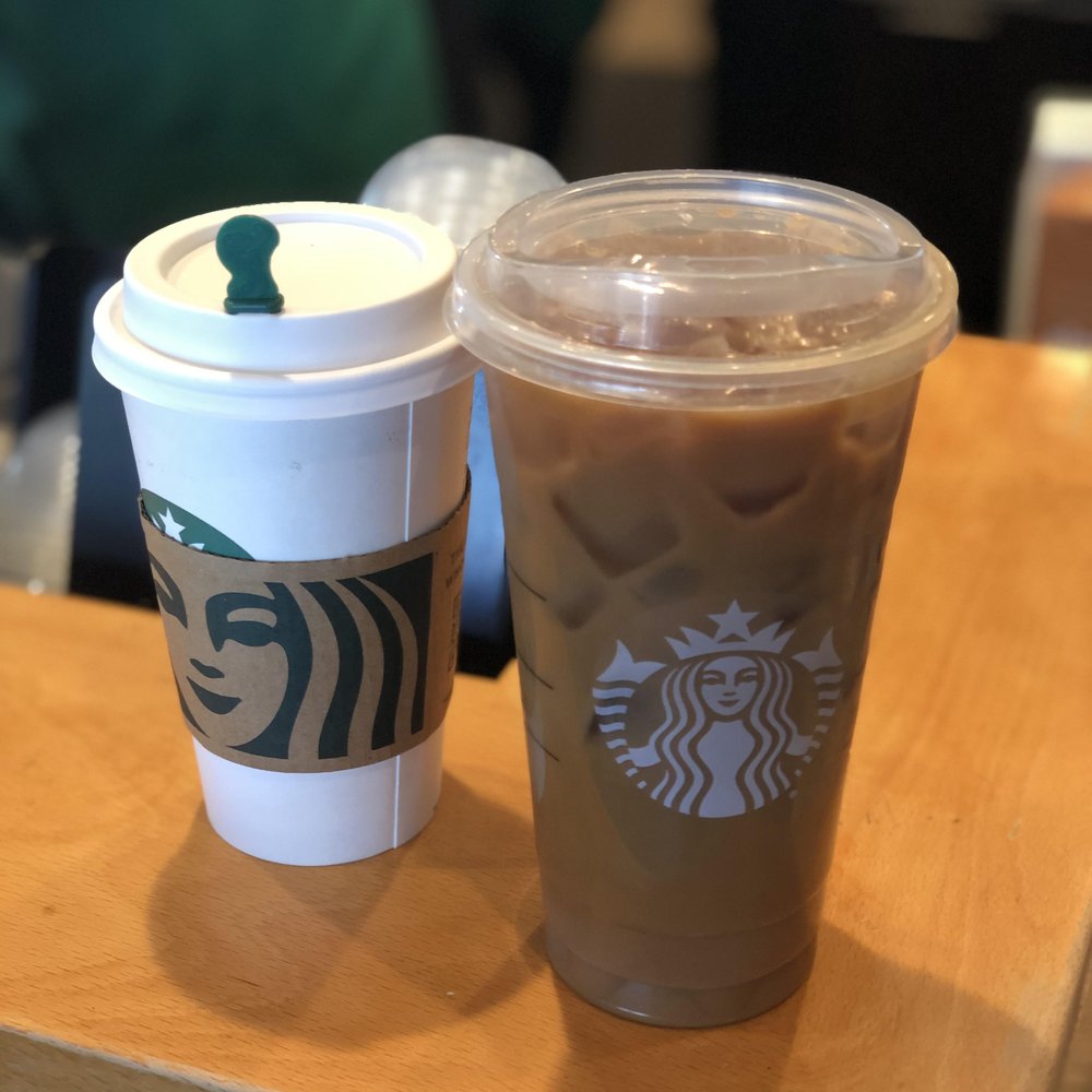 Grande Coffee and Venti Iced Hazelnut Latte Quad Grande Coffee and Venti Iced Hazelnut Latte Quad