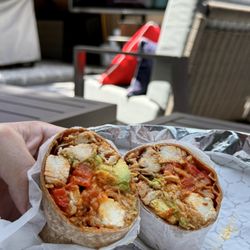 Moodfood - Chick 'Wich (05)  "My way... with chipotle chicken, no tomatoes on whole wheat wrap and crazy harissa spicy sauce.  Hot and delicious!