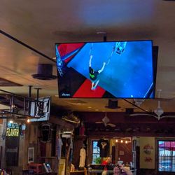 Wobbly Boots Roadhouse - American Ninja Warrior on NBC. This was showing on the TV in spite of an NBA Finals game airing at the same time.