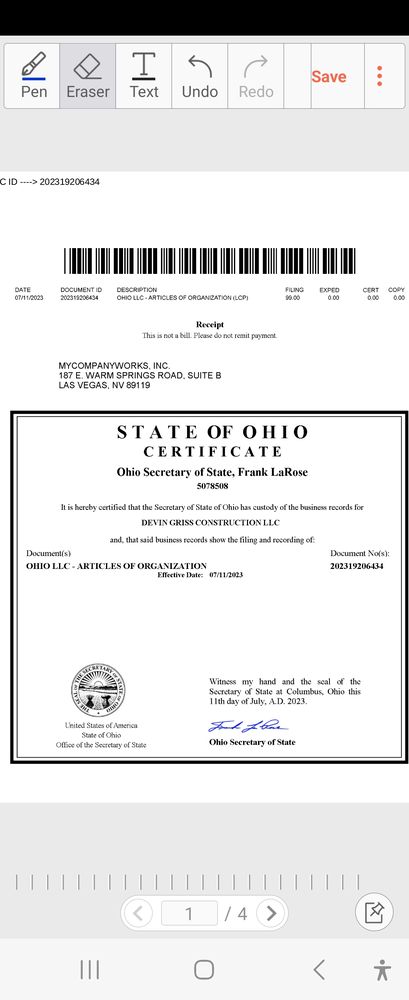 Slide of Devin Griss construction