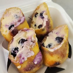 Any 'Wich Way - Blueberry Cheesecake Eggrolls  Homemade blueberry cheesecake wrapped in wontons and deep fried. Ooie gooie inside, crispy outside