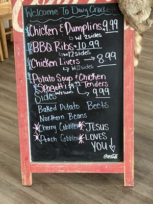Menu photo 1 Davy Crockett Restaurant Morristown, TN