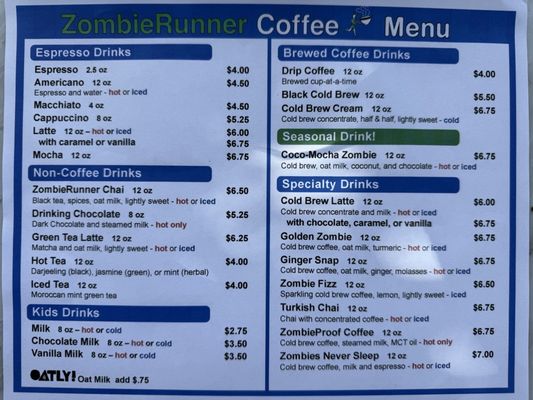 Menu photo 2 ZombieRunner Coffee Palo Alto, CA Menu photo 2 ZombieRunner Coffee Palo Alto, CA