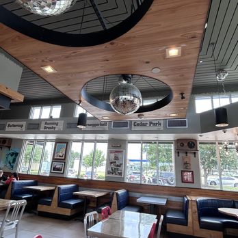 Raising Cane's Chicken Fingers - Disco ball decor - Fast Food Near Me - Cedar Park, Texas