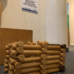 Sault Ste Marie Museum - Build your own log creation! Found in our second floor skylight gallery, this is perfect for tactile learners.