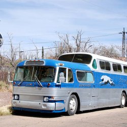 Greyhound Bus Lines - The old double decker Greyhound Busses from the early 1950s.