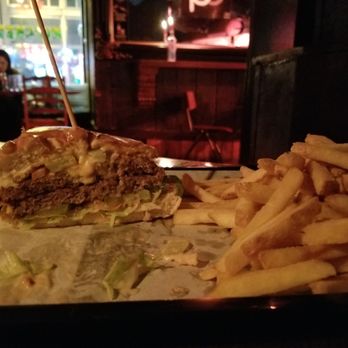 Lafayette Café Bar - Double burger, cooked 'well' - Dance Clubs Near Me - Dublin, D Lafayette Café Bar - Double burger, cooked 'well' - Dance Clubs Near Me - Dublin, D