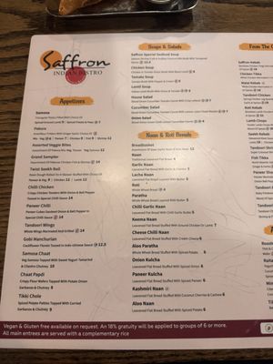 Menu photo 1 Saffron Indian Bistro Virginia Beach, VA Menu photo 1 Saffron Indian Bistro Virginia Beach, VA