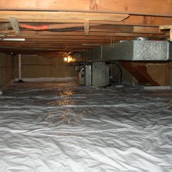 Professional Radon Systems - Low crawlspace covered with vapor barrier.