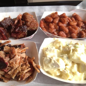 Humboldt Smokehouse - Small BBQ box-Smoky moist burnt ends, pulled pork, baked beans & potato salad. YUM. Thanks for feeding my BBQ craving today!! :) - Barbeque Near Me - Eureka, California