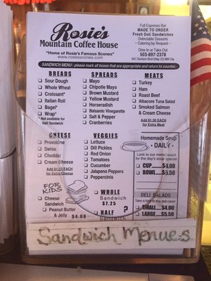 Menu photo 8 Rosie's Mountain Coffee House Mill City, OR