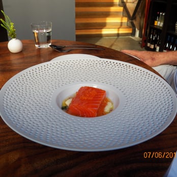 Saison - Cold smoked salmon on vichyssoise - New American Near Me - San Francisco, California Saison - Cold smoked salmon on vichyssoise - New American Near Me - San Francisco, California