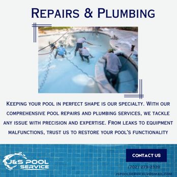J & S Pool Service - Say no to leaks and malfunctions with our pool repair & plumbing services. Your pool's perfection, our precision. Dive into worry-free en - Pool Cleaners Near Me J & S Pool Service - Say no to leaks and malfunctions with our pool repair & plumbing services. Your pool's perfection, our precision. Dive into worry-free en - Pool Cleaners Near Me